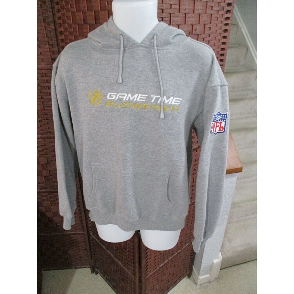 Budweiser Beer GAME TIME NFL Hoodie Sweatshirt Size Adult Large Football
